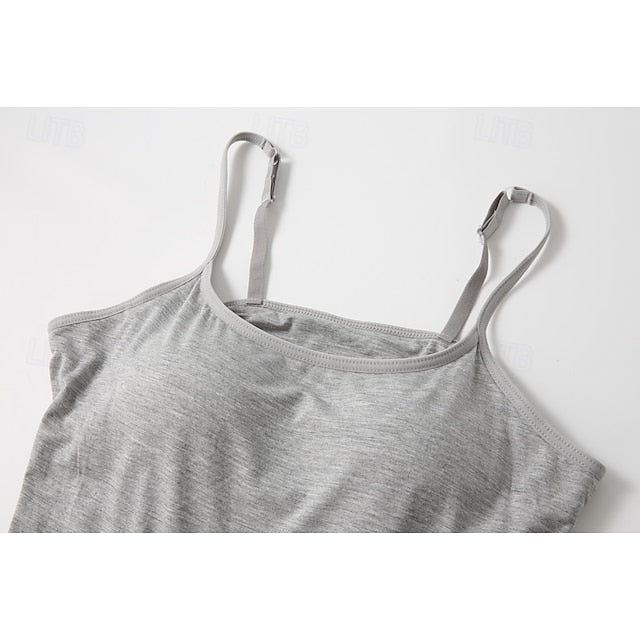 Women's Camisole Tank Top Plain Basic Sleeveless U Neck