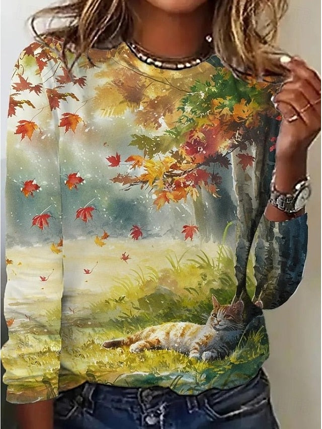 Women's T Shirt Floral Graphic Plants Vintage Fashion