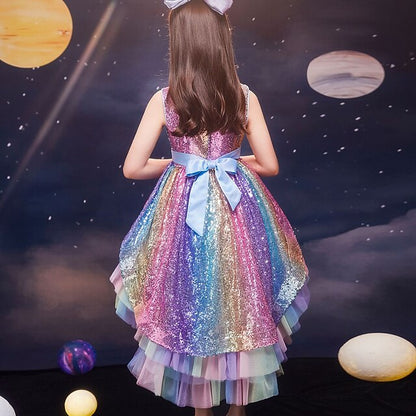 Sleeveless Dress Sequin Kids Wedding Party colour Girls'