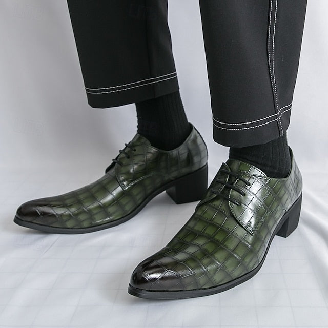 Pattern Red Leather – Crocodile Faux Shoes Men's