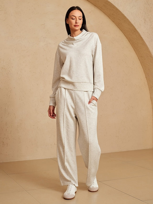 Women's Golf Pullover Sweatshirt Ivory Long Sleeve Sun
