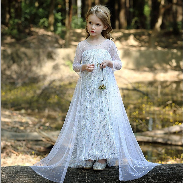 Princess Elsa Movie Dress Girls' Flower Frozen Girl