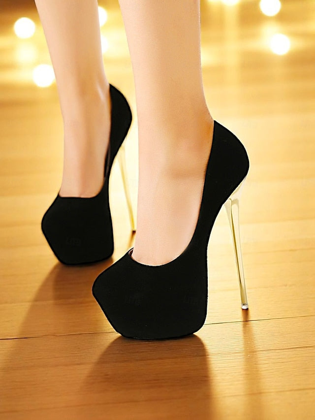 Metallic Red Platform and Women's Stiletto Suede Heels with