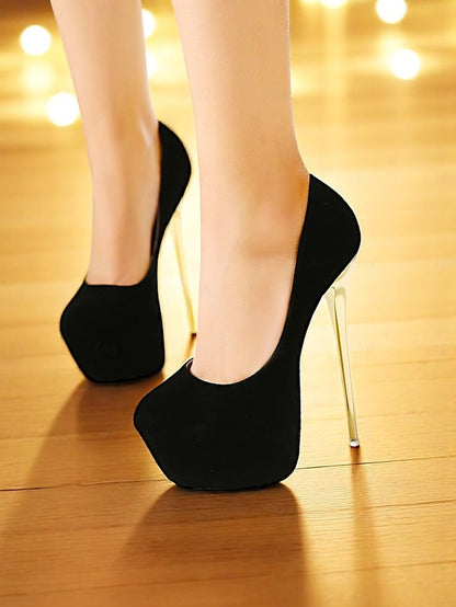 Metallic Red Platform and Women's Stiletto Suede Heels with