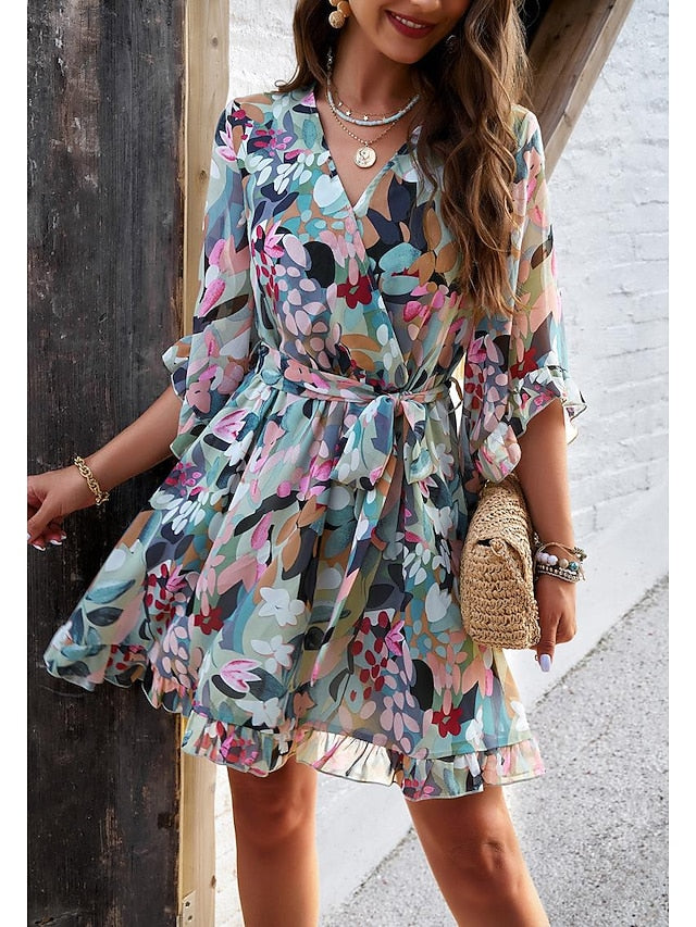 Women's Casual Dress Sheath Dress Sundress Rose 3D Print