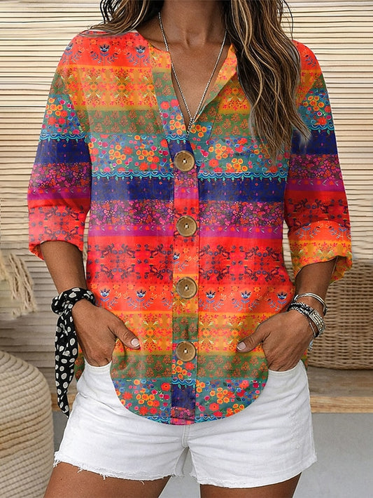 Women's Blouse Print Floral Graphic Elegant Vintage Stylish