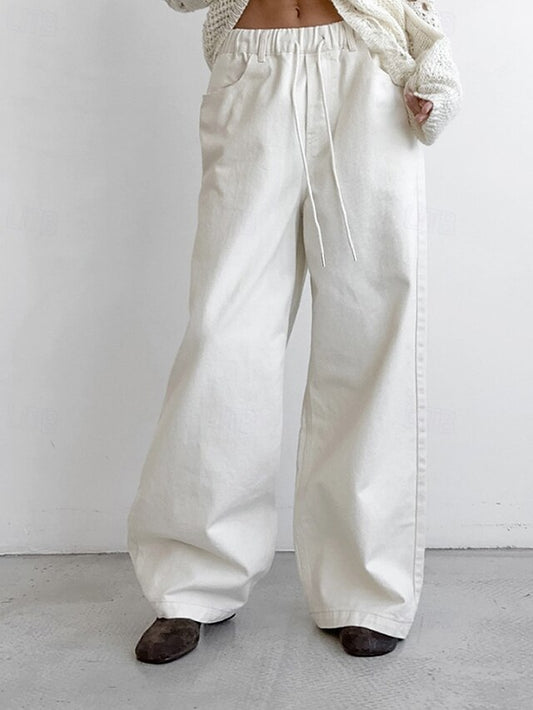 Women's Wide Leg Chinos Straight Vacation Streetwear Basic