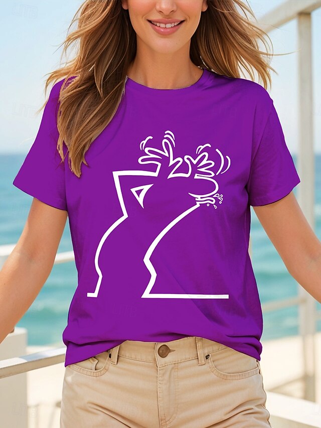 Women's T Shirt Print Graphic Letter Abstract Vintage