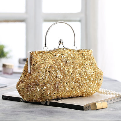 Beaded Evening White Clutch – Purse Vintage Women's