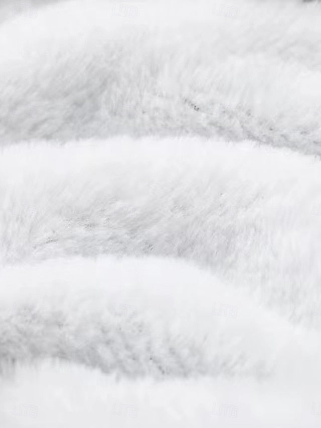 Women's 2 Pieces Fluffy Pyjama Set Long Sleeve Top and Pant