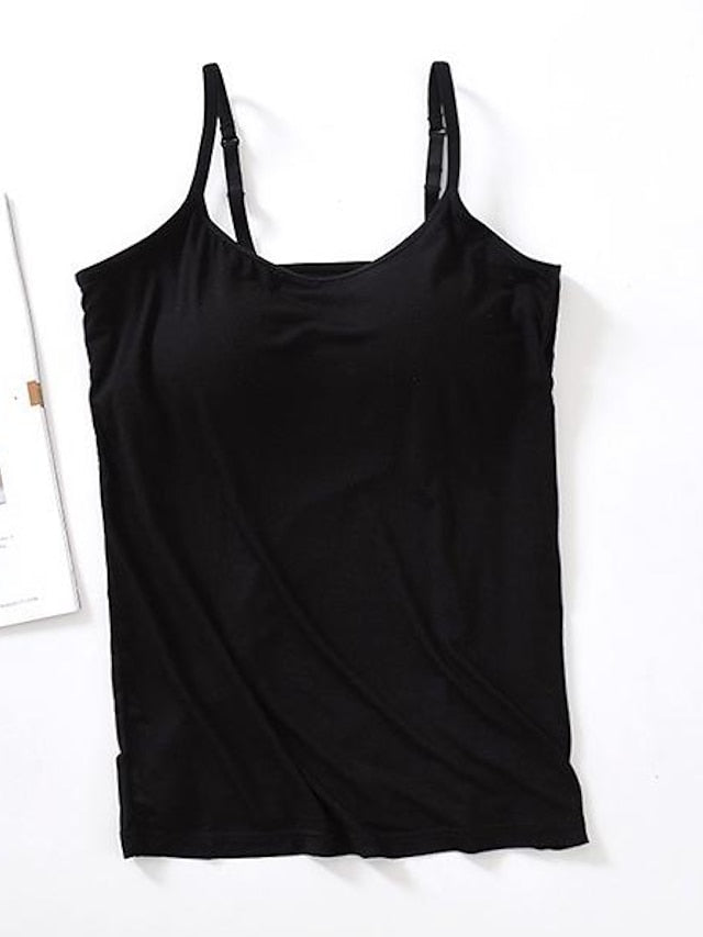 Women's Camisole Tank Top Plain Basic Sleeveless U Neck