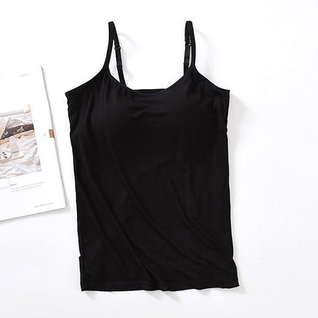 Women's Camisole Tank Top Plain Basic Sleeveless U Neck