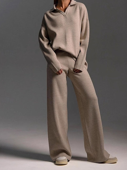 Women's Pants Sets Bolero Top Long Sleeve Shirt Collar