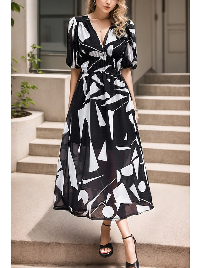 Women's Midi Dress Graduation Dress Floral Dress Fashion