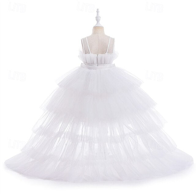 Color Party Solid Performance Sleeveless Dress Girls' Kids