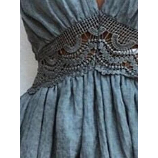 Women's Lace Dress Mini Dress Lace Patchwork Vacation Beach