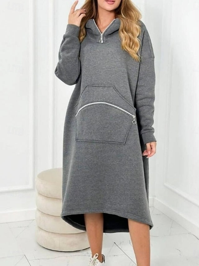 Women's Midi Dress Hoodie Dress Casual Dress Fashion Modern