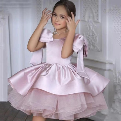 Flower Girls' Dress Color Kids Girl Solid Party