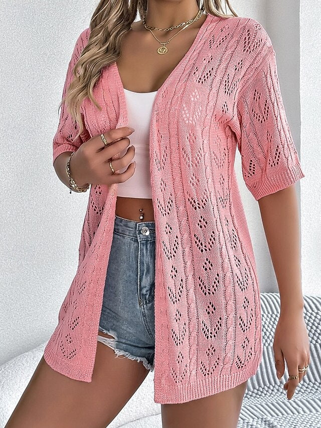 Women's Tunic Blouse Eyelet top Eyelet Plain Stylish
