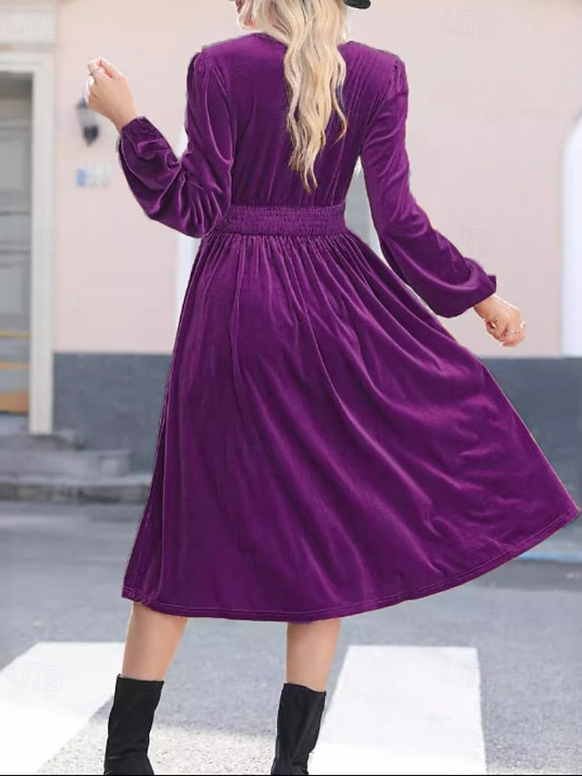 Women's Midi Dress Ruched Dress Modern Daily Outdoor Going