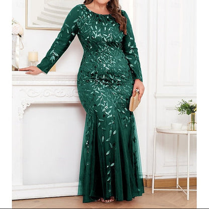 Formal Floor Gown Mermaid Evening Trumpet / Dress Sparkle