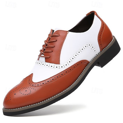 Shoes Men's Brogue Oxford in Two-Tone White Wingtip