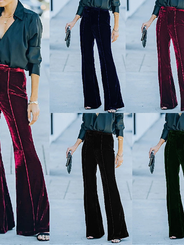 Women's Bell Bottom Pants Trousers Elegant Fashion