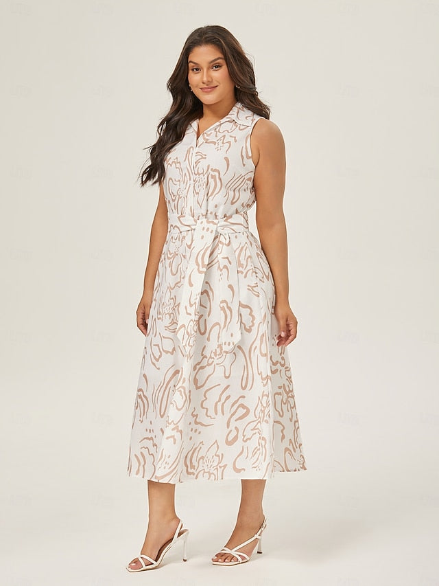 Women's Sleeveless Maxi Shirt Dress Summer A Line Shirt