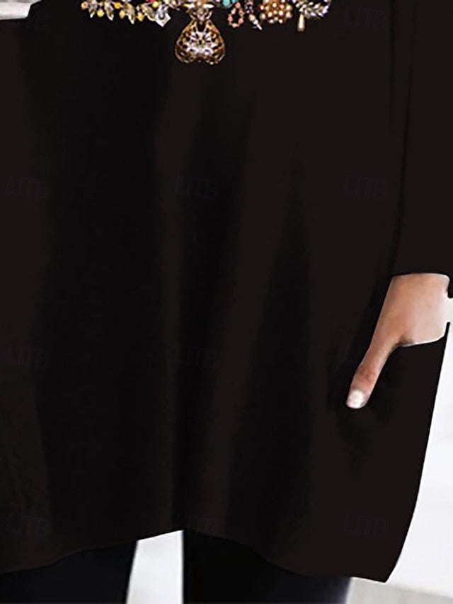 Women's Mini Dress Christmas Dress Print Dress Fashion