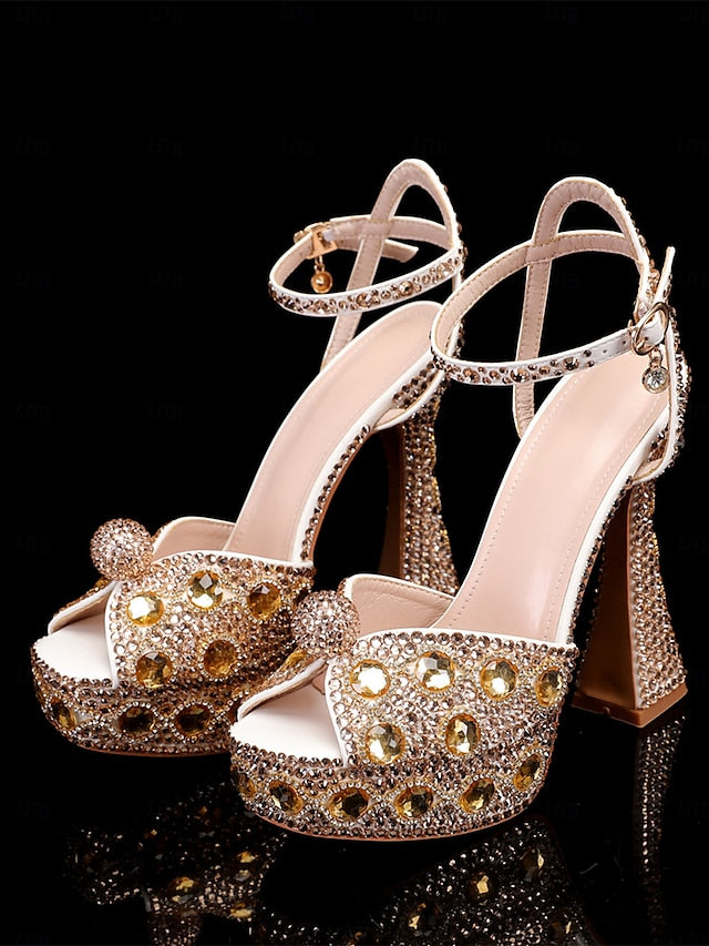 Women's Platform Crystal-Embellished with Sandals Glamorous