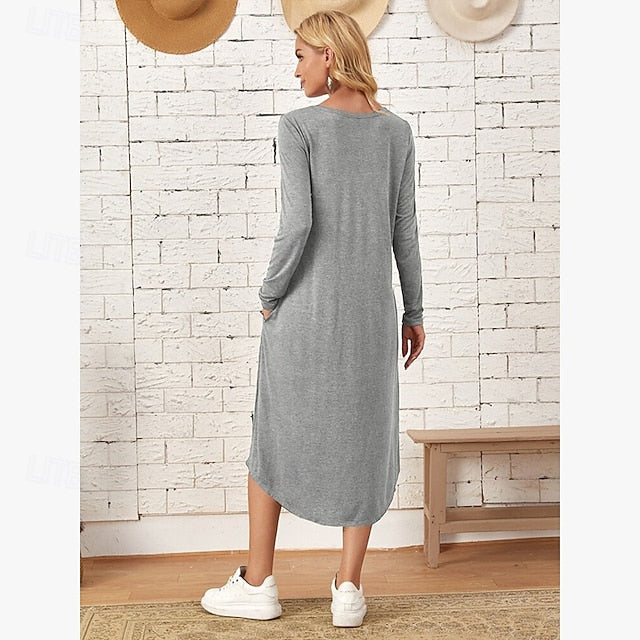 Women's Midi Dress T Shirt Dress Tee Dress Shift Dress