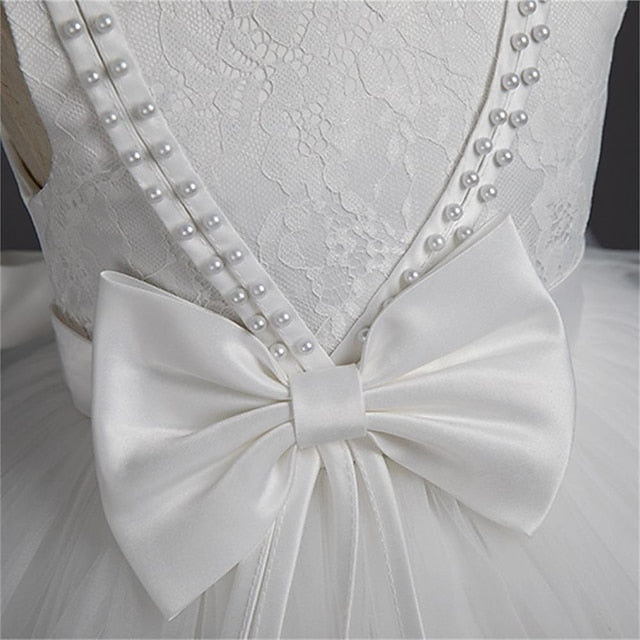 Dress Toddler Sleeveless Party Girls' Solid Color