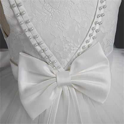 Dress Toddler Sleeveless Party Girls' Solid Color