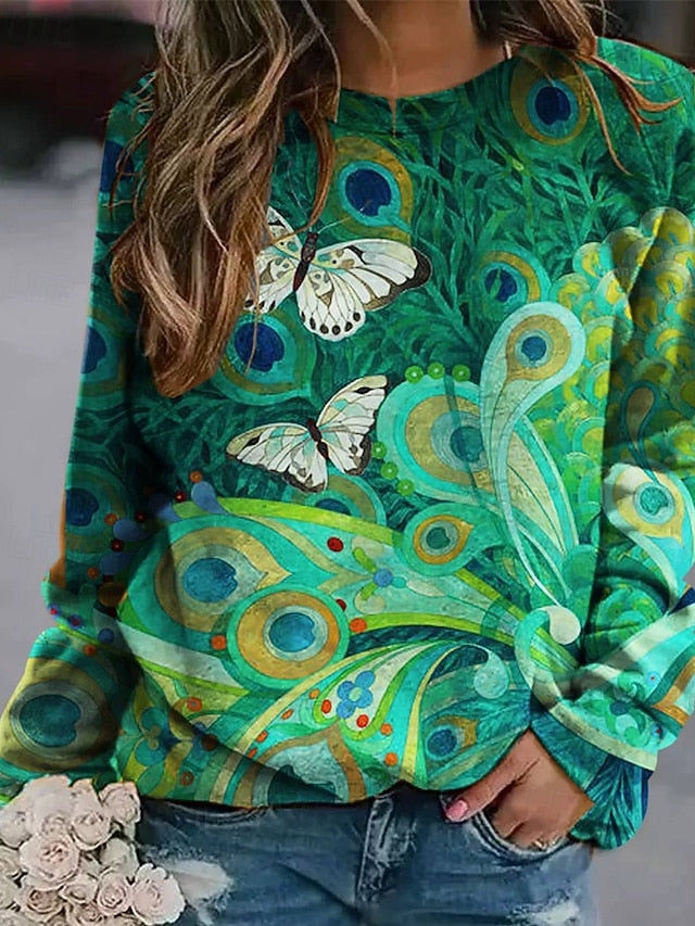 Women's Hoodies Print Graphic Animal Streetwear Casual Long