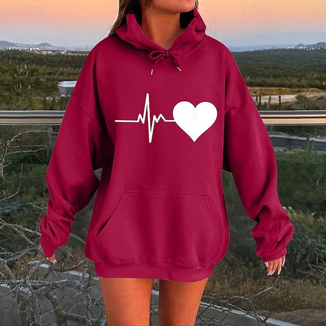 Women's Lounge Hoodie Fleece Pullover Sweatshirt with