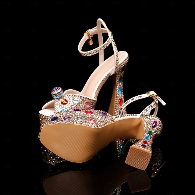Colorful Rhinestone Sparkly Platform Women's – Sandals