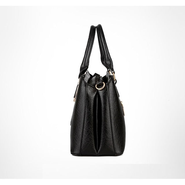 Leather Women's Green Elegant Handbag Faux – Structured