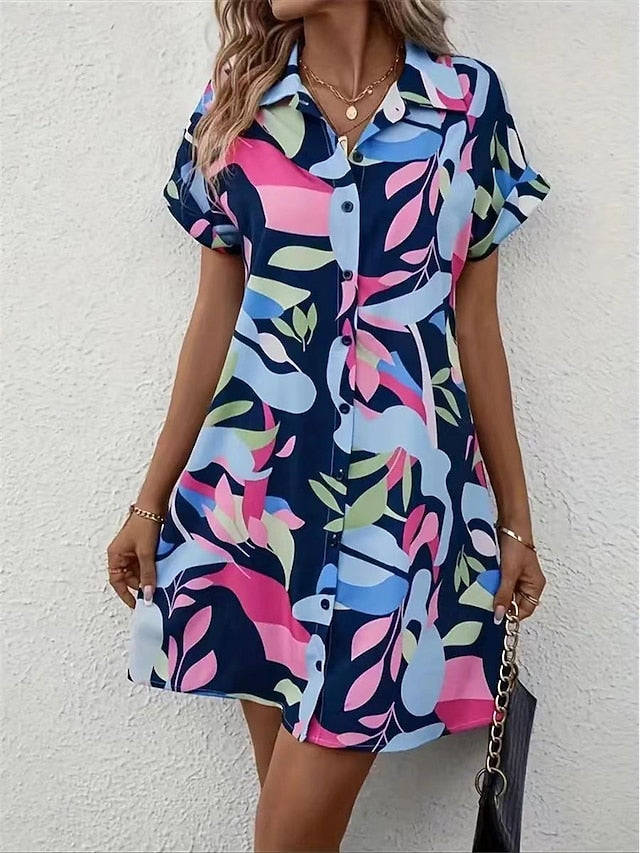 Women's Shirt Dress Casual Dress Mini Dress Date Vacation