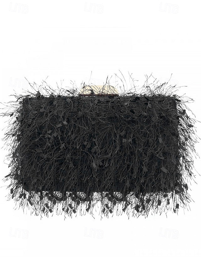 Chain with Strap Women's Feathered Chic Clutch Evening