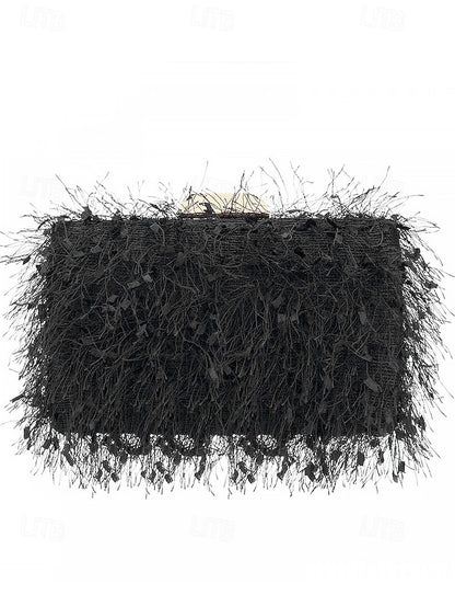 Chain with Strap Women's Feathered Chic Clutch Evening