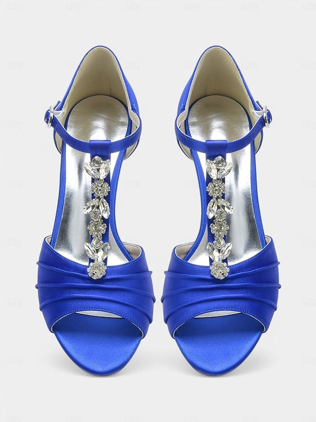 Detail Bridal White – with Crystal Open-Toe Satin Heels