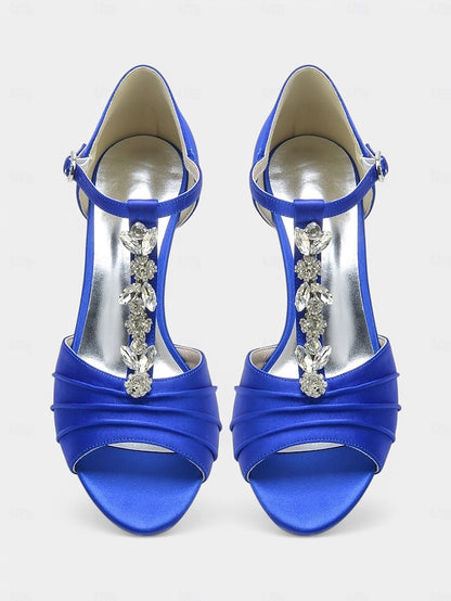 Detail Bridal White – with Crystal Open-Toe Satin Heels