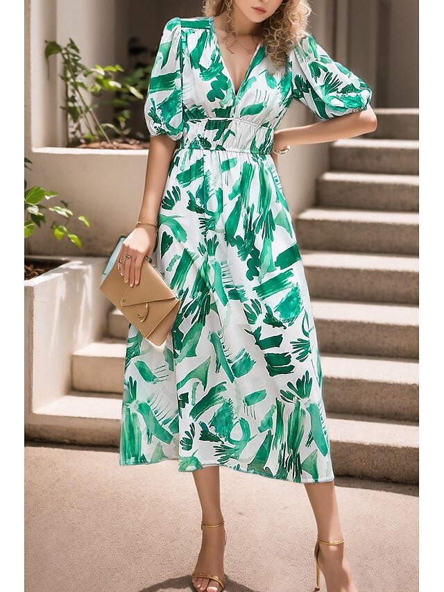 Women's Midi Dress Graduation Dress Floral Dress Fashion