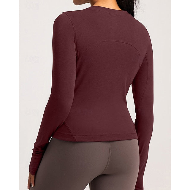 Women's Solid Colored Tennis Shirt Sport Top Stylish