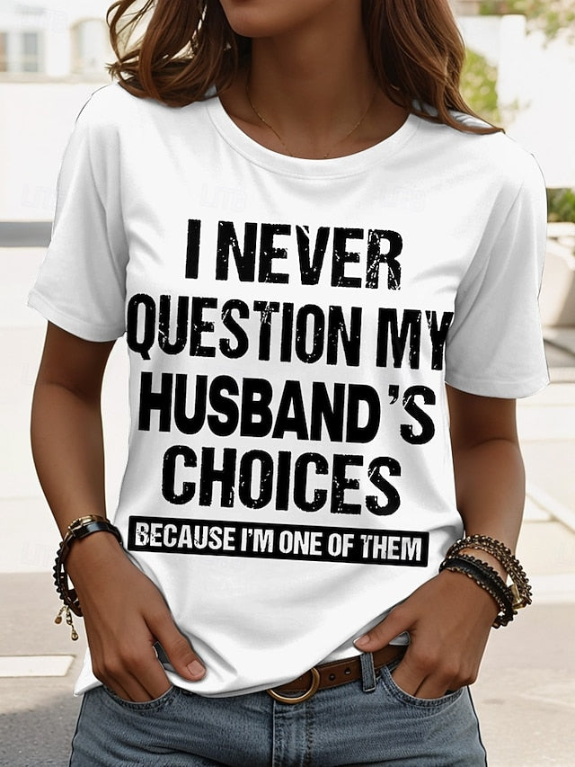 Women's T Shirt Print Graphic Letter Classic Casual Trendy