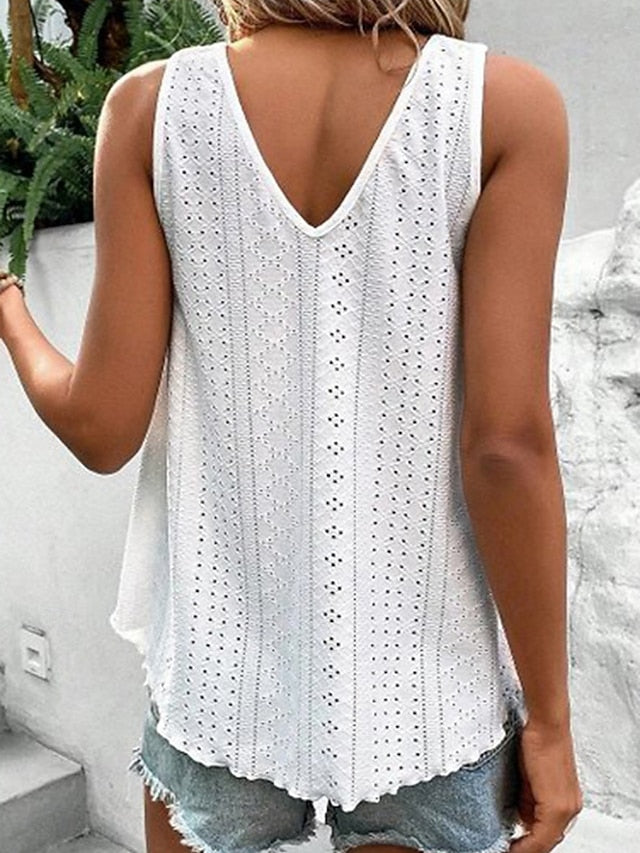 Women's Pointelle Shirt Eyelet Top Blouse Lace Tops Eyelet
