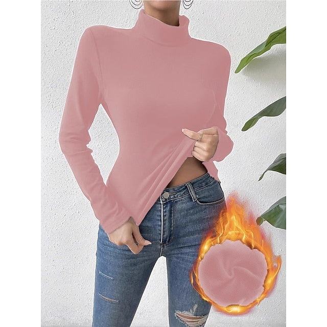 Women's Blouse Solid Color Stylish Basic Casual Long Sleeve