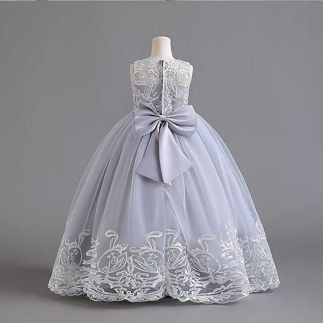 Wedding Sleeveless Christening Kids Flower Girls' Dress