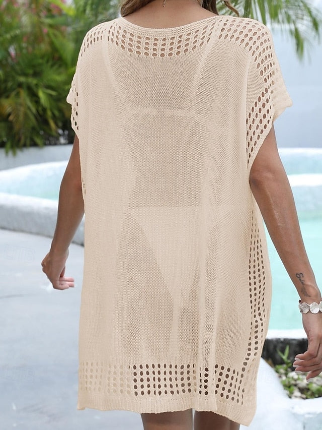 Women's Swimwear Cover Up Swim Dress Swimsuit Cut Out