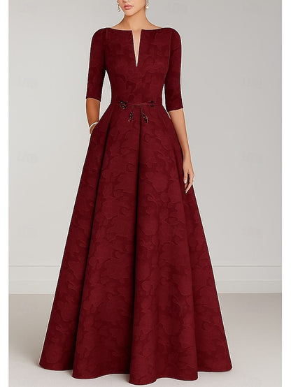 Gown Burgundy the Evening Elegant of Mother A-Line Blue Bride